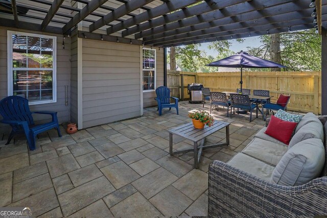 2295 Hemrick Rd, Cumming, GA 30041 - view of patio with a pergola, outdoor dining space, and an outdoor living space