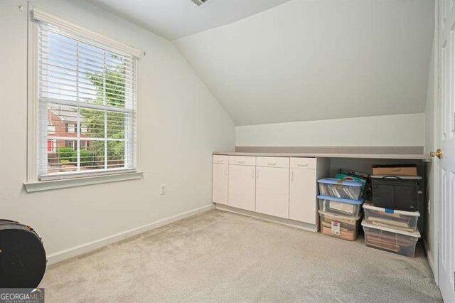 1206 Mountainside Trce NW, Kennesaw, GA 30152 - bonus room featuring vaulted ceiling, light colored carpet, and baseboards