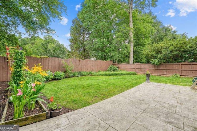1206 Mountainside Trce NW, Kennesaw, GA 30152 - view of yard with a patio area