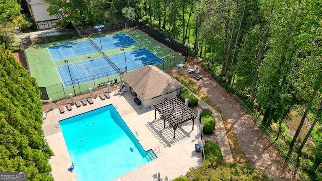 1206 Mountainside Trce NW, Kennesaw, GA 30152 - view of subject property featuring a pool