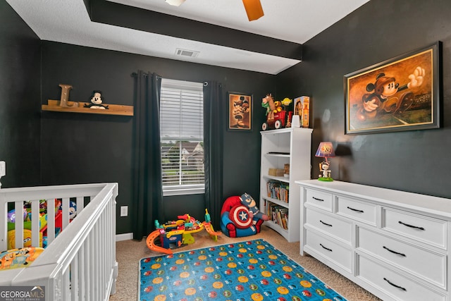 106 Thornton Dr, Bonaire, GA 31005 - bedroom featuring light carpet, baseboards, and a ceiling fan