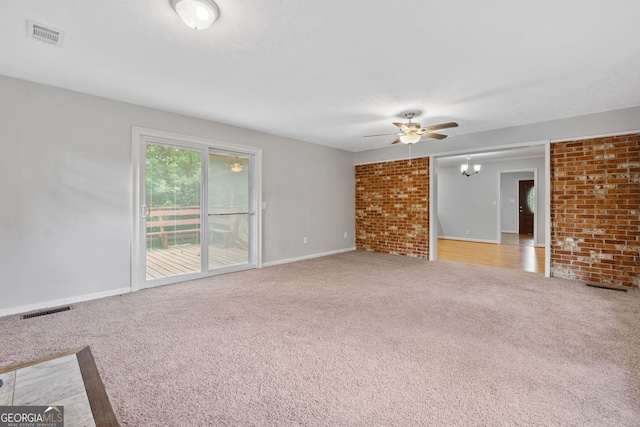 3047 Hudson Ct, Decatur, GA 30033 - unfurnished living room featuring carpet and ceiling fan