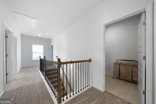 22 Mossy Oaks Ln NE, Rome, GA 30165 - hallway with attic access, an upstairs landing, and carpet