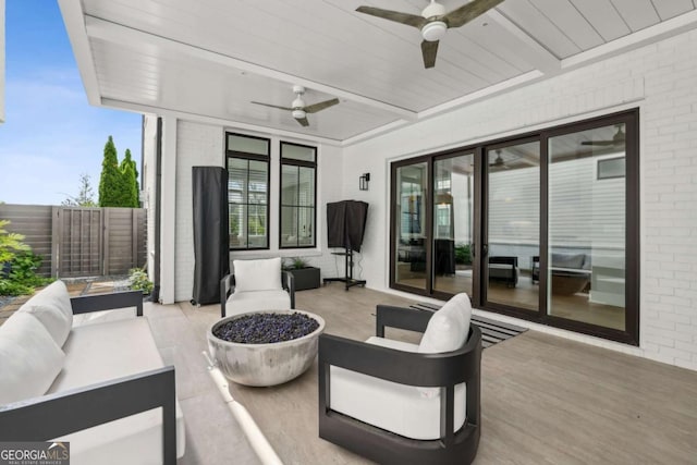 6815 Halcyon Way, Alpharetta, GA 30005 - view of patio / terrace featuring outdoor lounge area and ceiling fan
