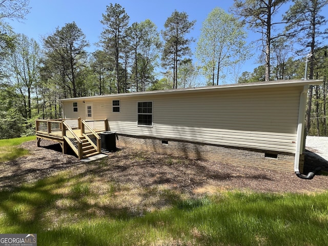 69 Cheyenne Trl, Martin, GA 30557 - rear view of property featuring crawl space and a deck