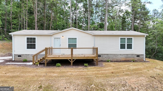 69 Cheyenne Trl, Martin, GA 30557 - view of front of house featuring crawl space, a deck, and roof with shingles