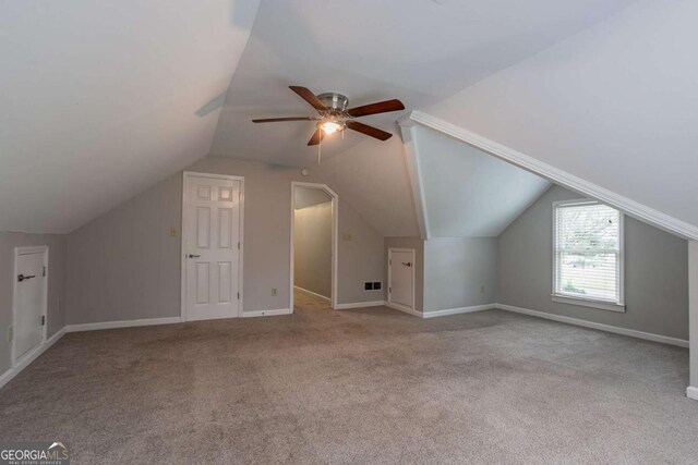 214 Jamestown Ave, Jonesboro, GA 30236 - additional living space featuring carpet flooring, a ceiling fan, and lofted ceiling