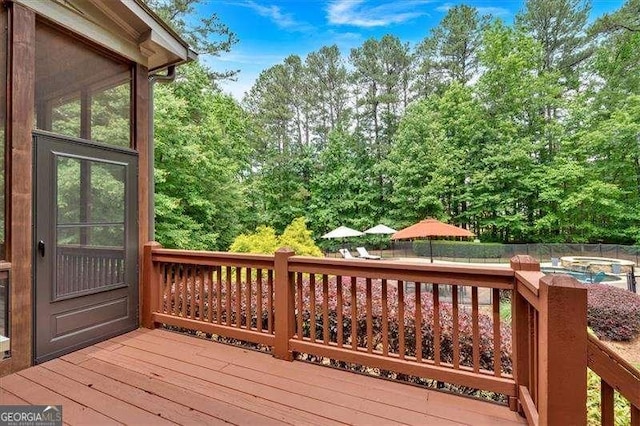 511 Etris Ct, Roswell, GA 30075 - view of wooden deck