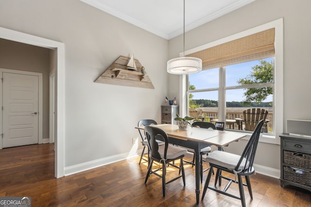 109 Carrington Ct, Kingsland, GA 31548 - dining space featuring crown molding and wood finished floors