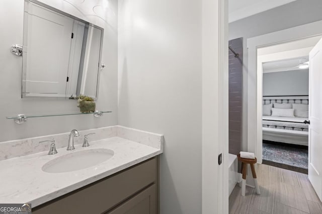221 Goss Ln, Ball Ground, GA 30107 - full bathroom featuring vanity, connected bathroom, and a shower