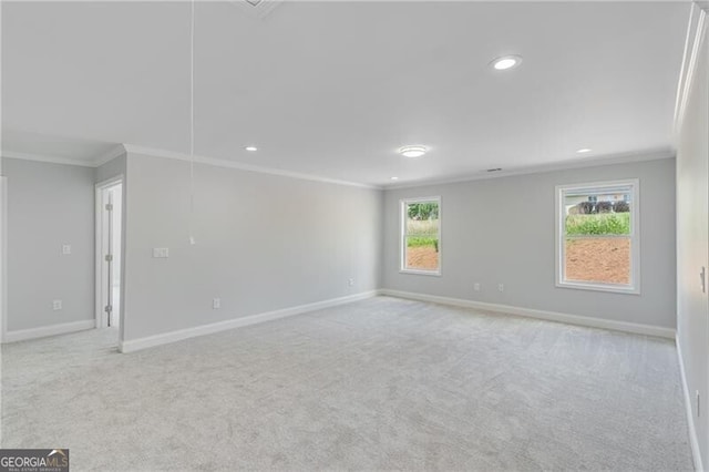 1226 Bloomsbury Ln, Gainesville, GA 30501 - spare room featuring crown molding, carpet floors, and recessed lighting