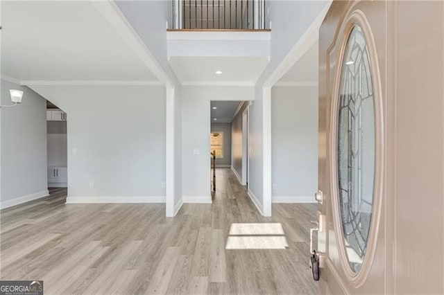 1226 Bloomsbury Ln, Gainesville, GA 30501 - foyer entrance with wood finished floors and crown molding