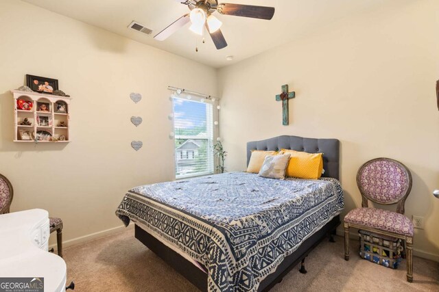 106 Cessna Dr, Canton, GA 30114 - bedroom with carpet, baseboards, and a ceiling fan