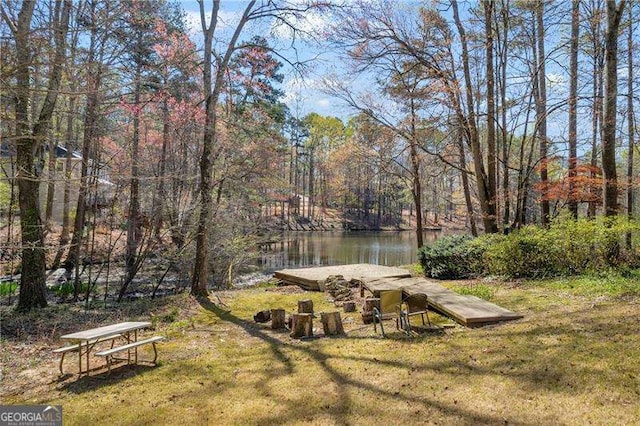 10845 Shallowford Rd, Roswell, GA 30075 - view of grassy yard featuring a water view