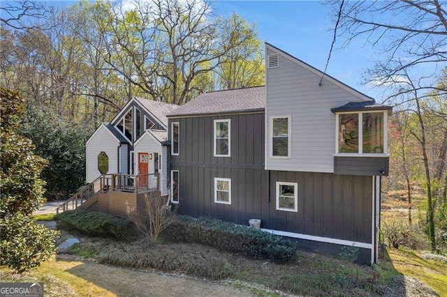 10845 Shallowford Rd, Roswell, GA 30075 - view of property exterior featuring board and batten siding
