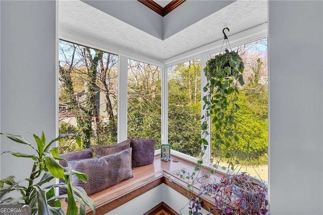 10845 Shallowford Rd, Roswell, GA 30075 - sunroom / solarium featuring a textured ceiling