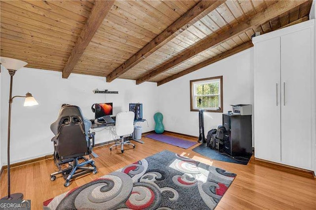 10845 Shallowford Rd, Roswell, GA 30075 - office featuring wood ceiling and wood finished floors