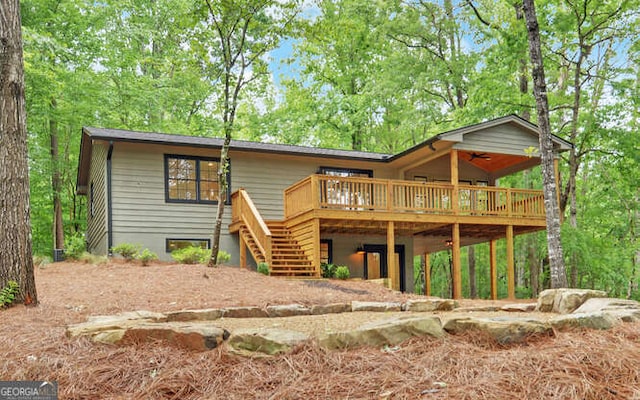 340 Currahee Trl, Toccoa, GA 30577 - view of front of property with a deck and stairway