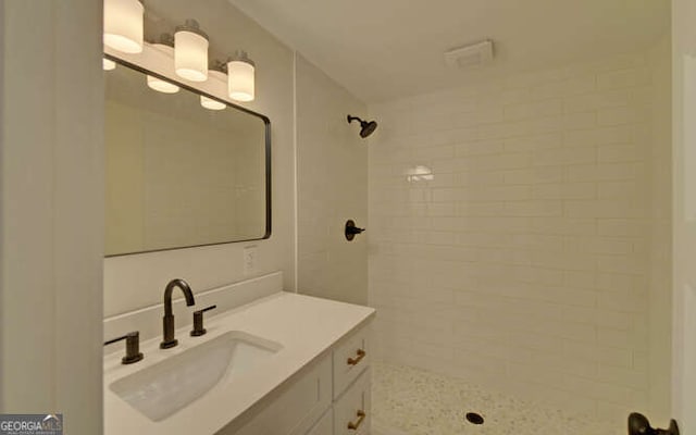 340 Currahee Trl, Toccoa, GA 30577 - full bathroom featuring vanity and tiled shower