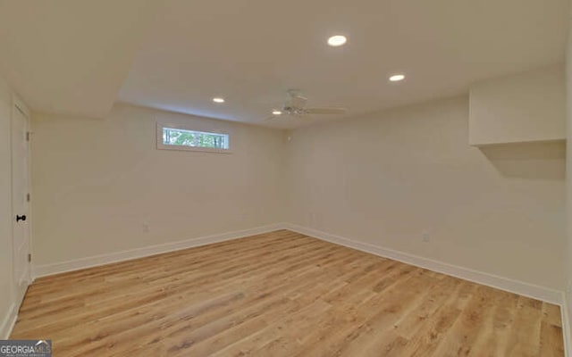340 Currahee Trl, Toccoa, GA 30577 - below grade area with baseboards, light wood-style floors, and recessed lighting