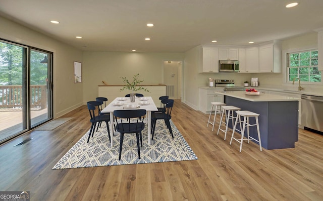 340 Currahee Trl, Toccoa, GA 30577 - dining area with recessed lighting and light wood-style floors