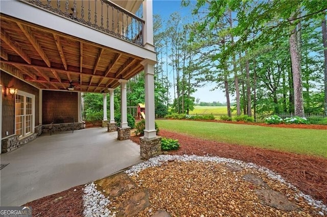 7 Hogan Ln NW, Rome, GA 30165 - view of patio / terrace with a ceiling fan