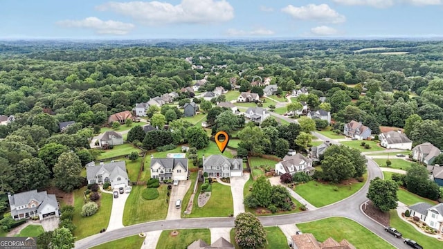 224 Mountain View Dr, Woodstock, GA 30188 - aerial perspective of suburban area with a heavily wooded area