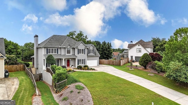 224 Mountain View Dr, Woodstock, GA 30188 - traditional-style house with concrete driveway, a garage, and a chimney