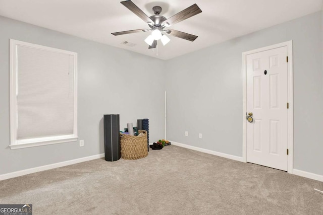 224 Mountain View Dr, Woodstock, GA 30188 - carpeted empty room with a ceiling fan and baseboards