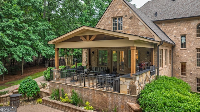 816 Blackfoot Trl, Suwanee, GA 30024 - view of patio / terrace featuring french doors