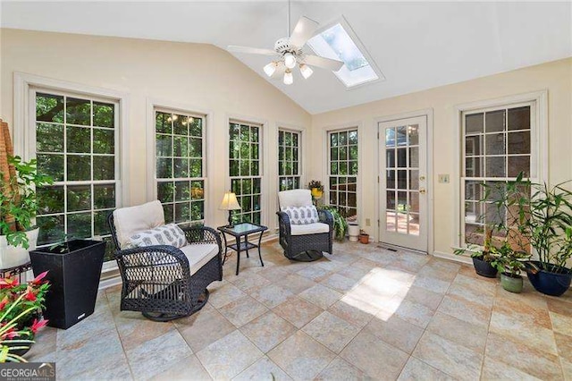 4402 Windsor Oaks Chase, Marietta, GA 30066 - sunroom / solarium featuring a skylight and lofted ceiling