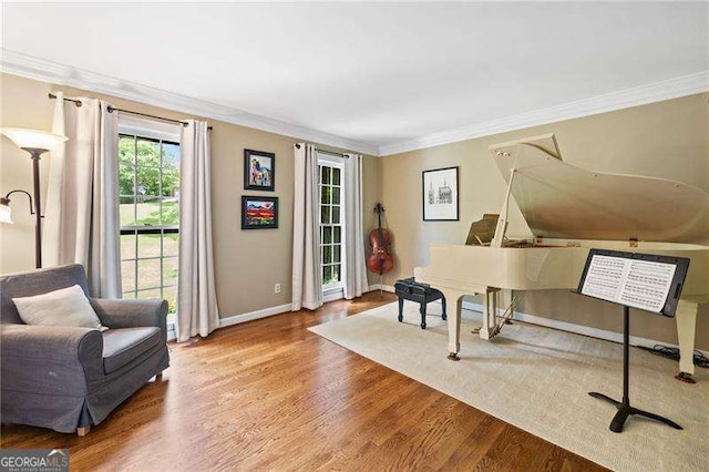 4402 Windsor Oaks Chase, Marietta, GA 30066 - sitting room featuring ornamental molding, wood finished floors, and baseboards