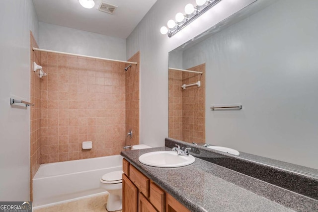 7712 Autry Cir Unit 701, Douglasville, GA 30134 - full bath featuring toilet, tub / shower combination, vanity, and tile patterned flooring