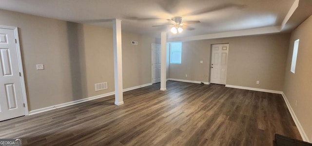 2663 Washington St NW, Atlanta, GA 30318 - empty room with a ceiling fan and dark wood-type flooring