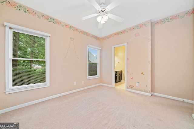 120 Bent Creek Dr, Woodstock, GA 30189 - carpeted empty room featuring baseboards and ceiling fan