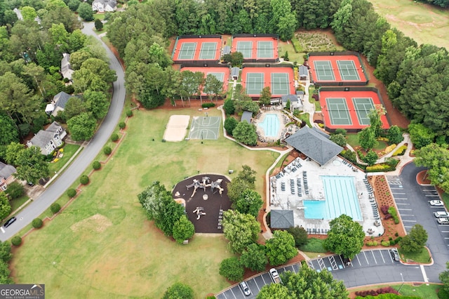 120 Bent Creek Dr, Woodstock, GA 30189 - aerial overview of property's location with a pool