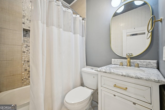 999 Smith St SW, Atlanta, GA 30310 - full bathroom featuring vanity and shower / bath combination with curtain