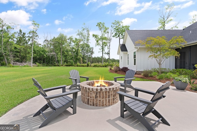 31 Bitter End Ct, Waverly, GA 31565 - view of patio with a fire pit