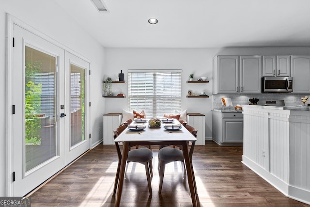 3 Stonebridge Way, Newnan, GA 30265 - dining room featuring recessed lighting, dark wood-type flooring, french doors, and baseboards