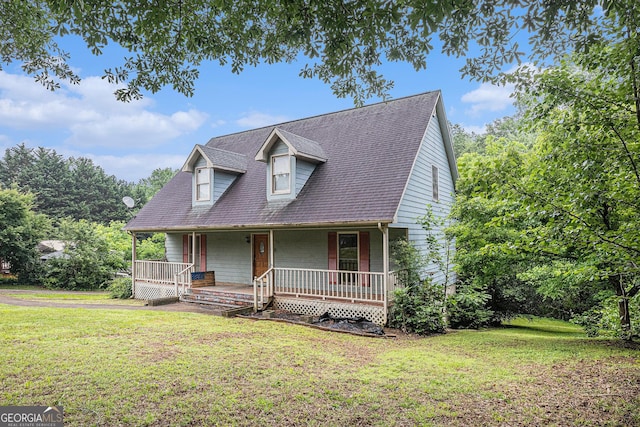 198 Hickory Ave, Demorest, GA 30535 - view of front of property with covered porch, a front yard, and a shingled roof