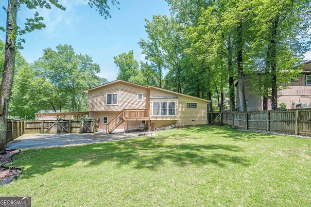 1137 Poplar Log Pl, Austell, GA 30168 - back of house featuring a patio area, stairs, and a wooden deck