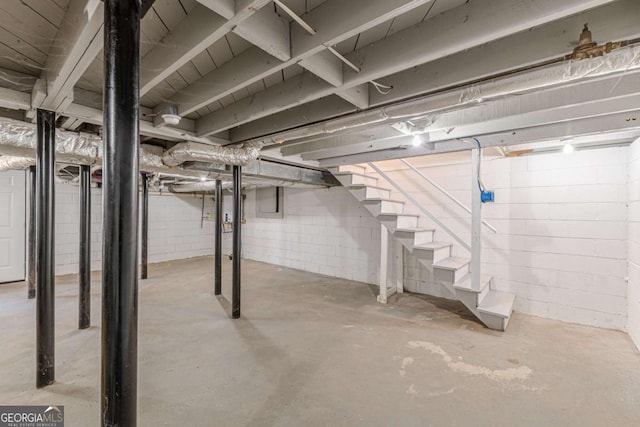442 Mountain Park Trl, Stone Mountain, GA 30087 - unfinished basement featuring stairs