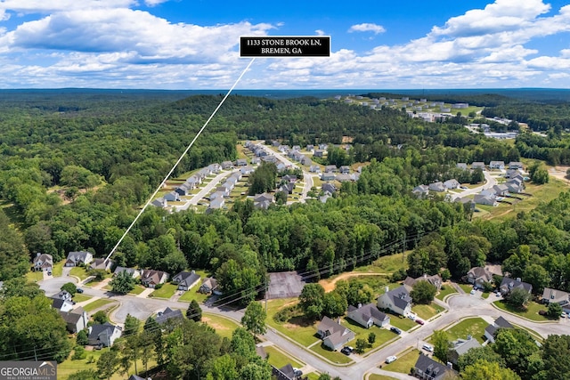 1133 Stone Brook Ln, Bremen, GA 30110 - aerial perspective of suburban area with a forest