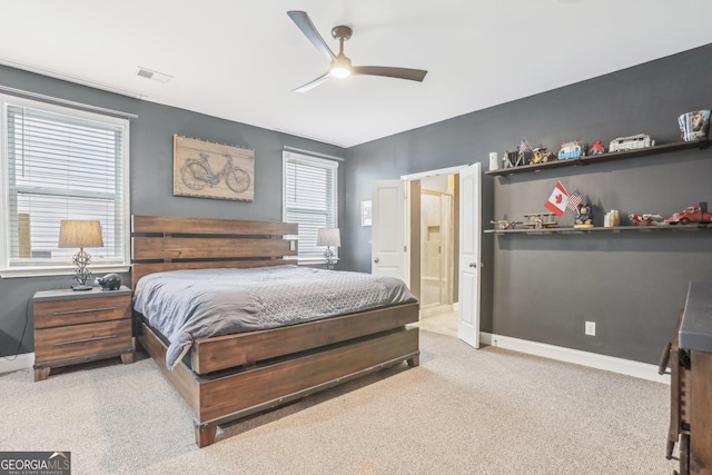 160 Amherst Way, Fayetteville, GA 30215 - bedroom featuring carpet flooring, baseboards, and ceiling fan