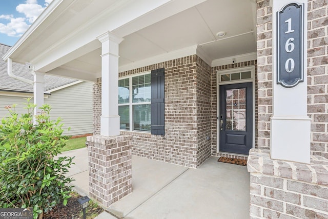 160 Amherst Way, Fayetteville, GA 30215 - property entrance featuring covered porch and brick siding