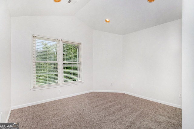 2330 Springmonte Pl, Cumming, GA 30041 - spare room featuring healthy amount of natural light, carpet, vaulted ceiling, baseboards, and recessed lighting
