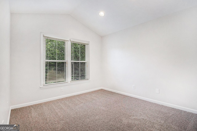 2330 Springmonte Pl, Cumming, GA 30041 - carpeted spare room featuring baseboards, vaulted ceiling, and recessed lighting