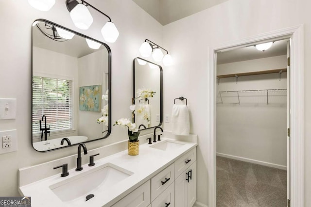 5860 Fairway View Dr, Suwanee, GA 30024 - bathroom with double vanity and a walk in closet