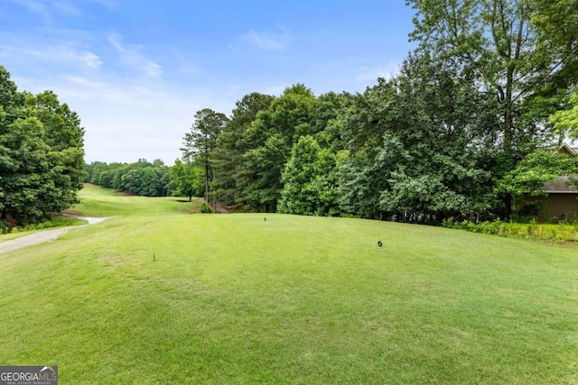 5860 Fairway View Dr, Suwanee, GA 30024 - view of green lawn featuring golf course view and view of wooded area