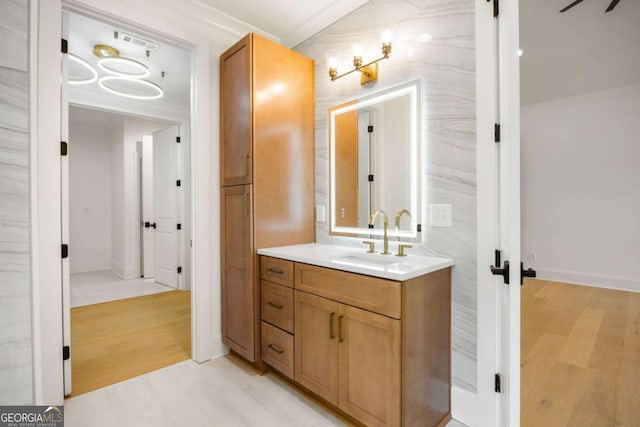 1050 Carnoustie, Greensboro, GA 30642 - bathroom with vanity and wood finished floors